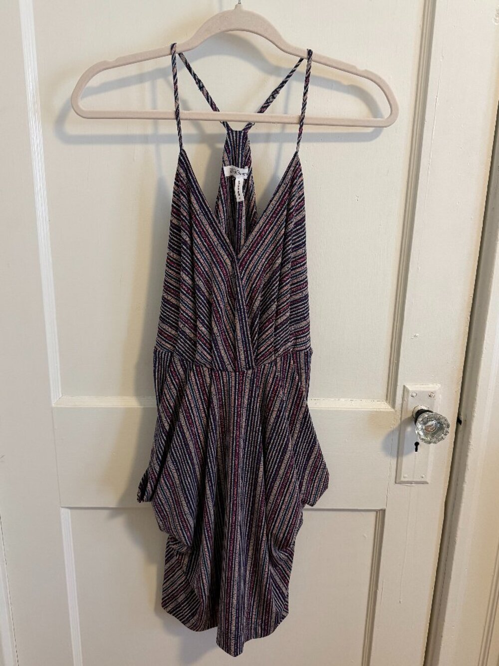 BCBG Generation Striped Halter Dress w/ Pockets | Size M | Boho Mini